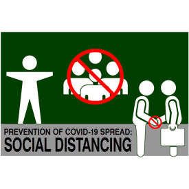 NoTrax® Social Distancing Safety Message Mat 3/8"" Thick 3' x 5' Green