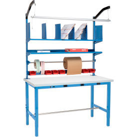 Global Industrial™ Packing Workbench W/Riser Kit & Power Apron ESD Square Edge 60""W x 36""D