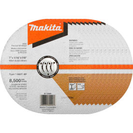 Makita® INOX Thin Cut-Off Wheel 60 Grit Type 1 7"" Dia x 1/16""T x 7/8"" Cntr Hole Dia 10/Pk