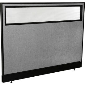 Interion® Office Partition Panel with Partial Window & Raceway 60-1/4""W x 46""H Gray