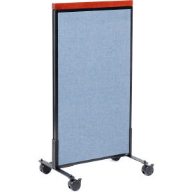 Interion® Mobile Deluxe Office Partition Panel 24-1/4""W x 46-1/2""H Blue