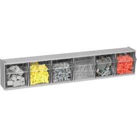 Quantum Tip Out Storage Bin QTB306 - 6 Compartments Gray