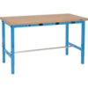 Global Industrial™ 60 x 30 Adjustable Height Workbench - Power Apron Shop Top Safety Edge Blue