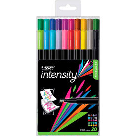 BIC® Intensity Stick Porous Point Marker Pen 0.4mm Assorted Ink/Barrel 21/Set