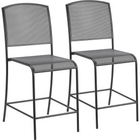 Global Industrial™ Outdoor Counter Height Stool Steel Mesh Black 2 Pack