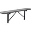 Global Industrial™ 6' Outdoor Steel Flat Bench Perforated Metal In Ground Mount Gray