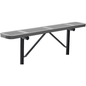 Global Industrial™ 6' Outdoor Steel Flat Bench Perforated Metal In Ground Mount Gray