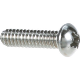 Allpoints 26-1050 Stainless Steel Round Head 10-24 x 3/4"" Phillips Machine Screw - 100/Pack
