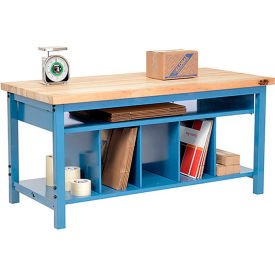 Global Industrial™ Packing Workbench W/Lower Shelf Kit Butcher Block Square Edge 72""W x 36""D