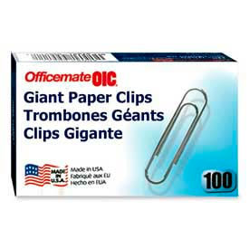 Officemate® Giant Paper Clips Silver 100/Box
