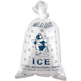 Inteplast Group Printed Ice Bags 12""W x 21""L 1.5 Mil 10 Lb. Capacity Clear 1000/Pack