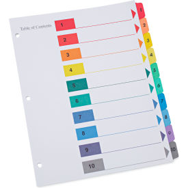 Universal® Deluxe Table of Contents Dividers for Printers 10-Tab 1 - 10 11"" x 8.5"" 6 Sets