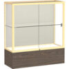Reliant Counter Case Plaque Back Champagne Gold Frame Walnut Vinyl Base 36""L x 40""H x 14""D