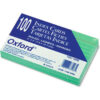 Oxford® Rule Index Cards 7321GRE 3"" x 5"" Green 100/Pack