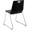 NPS® LuvraFlex Chair Poly Back/Padded Chrome Frame Black/Blue Seat