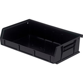Quantum Storage 11""W x 7-3/8""L x 3""H Ultra Series Stack and Hang Bin Black Polypropylene 3 Slots
