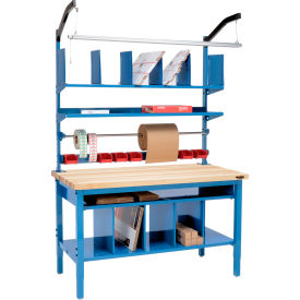 Global Industrial™ Complete Packing Workbench Maple Butcher Block Square Edge 60""W x 36""D