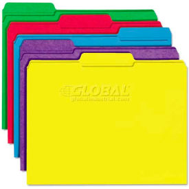 Universal® File Folders 1/3 Cut Double-Ply Top Tab Letter Assorted Colors 100/Box