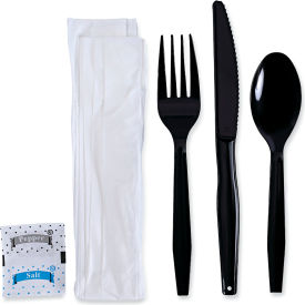 Boardwalk® Six-Piece Cutlery Kit Black 250/case