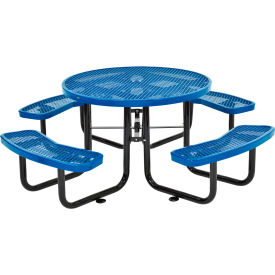 Global Industrial™ 46"" Round Picnic Table Expanded Metal Blue