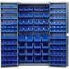 Global Industrial Storage Cabinet w/ 136 Blue Bins Unassembled 417 lbs. Weight 38""W x 24""D x 72""H