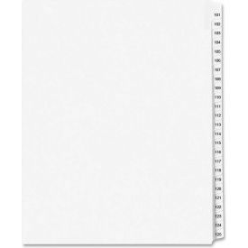 Avery Legal Exhibit Reference Divider 101 to 125 8.5""x11"" 1 Tab/25 Sets White/White