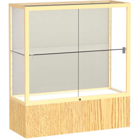 Reliant Counter Case Plaque Back Champagne Gold Frame Light Oak Vinyl Base 36""L x 40""H x 14""D