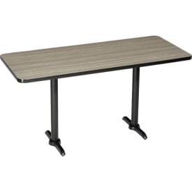 Interion® Bar Height Restaurant Table 60""L x 30""W Charcoal