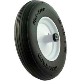 Marathon 00001 4.80/4.00-8 Flat Free Wheelbarrow Tire Ribbed Tread - 6"" Centered - 5/8"" Bearings