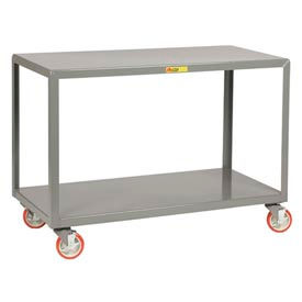 Little Giant® Welded Steel Mobile Work Table 36 x 24"" 2 Shelves & Wheel Brakes