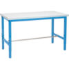 Global Industrial™ 60x36 Adjustable Height Workbench Square Tube Leg Laminate Square Edge Blue