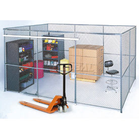 Global Industrial™ Wire Mesh Partition Security Room 10x10x8 without Roof - 4 Sides