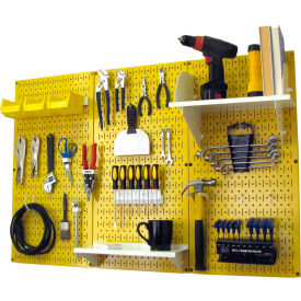 Wall Control Pegboard Standard Tool Storage Kit Yellow/White 48"" X 32"" X 9""