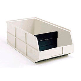 AkroBins® 1800 Series 30358 - Stackable Shelf Bin 11""W x 20-1/2""L x 7""H Beige With One Divider