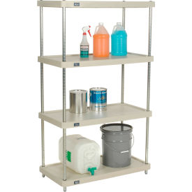 Nexel® 4 Shelf Solid Plastic Shelving Unit Poly-Z-Brite® Posts 36""W x 18""D x 63""H