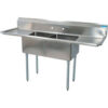 BK Resources® 2 Compartment Sink SS 24L x 24W x 14D bowls (2) 24 Drainboards