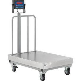 Global Industrial™ NTEP Mobile Bench Scale w/ Backrail LED Display 1000 lb x 0.2 lb