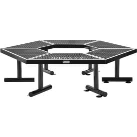 Global Industrial™ Hexagon Outdoor Tree Bench Expanded Metal Black
