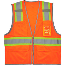 Ergodyne® GloWear® Two-Tone Mesh Vest Reflective Binding 4XL/5XL Type R Class 2 ORG