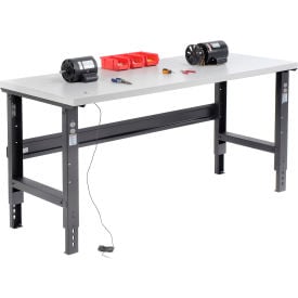 Global Industrial™ 72x30 Adjustable Height Workbench C-Channel Leg - ESD Square Edge Black