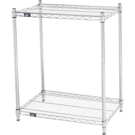 Nexel® 2 Shelf Chrome ESD Wire Shelving Unit Starter 30""W x 14""D x 34""H