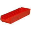 Global Industrial™ Plastic Nesting Storage Shelf Bin 8-3/8""W x 23-5/8""L x 4""H Red