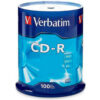 Verbatim® CD-R Discs 94554 52X 700MB/80Min Branded Spindle 100/Pk Silver