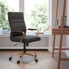 Flash Furniture Executive Swivel Chair with Tilt Lock - High Back - Leather - Black - Gold Frame