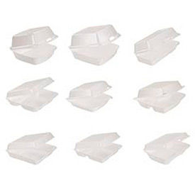 DART® DCC72HT1 Foam Hinged Lid Hot Dog Container White 500/Carton