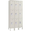 Global Industrial™ Infinity® 3-Tier 9 Door Locker 36""W x 15""D x 78""H Tan Unassembled