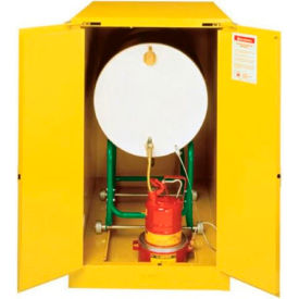 Justrite® Drum Cabinet 55 Gal Capacity Horizontal Self Close Flammable W/ Cradle Track