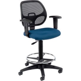 Interion® Drafting Stool - Fabric - Blue