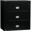 Phoenix Safe 3 Drawer Lateral File Cabinet Letter & Legal Size 44""W x 23-5/8""D x 41-3/4""H Black