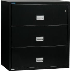 Phoenix Safe 3 Drawer Lateral File Cabinet Letter & Legal Size 44""W x 23-5/8""D x 41-3/4""H Black
